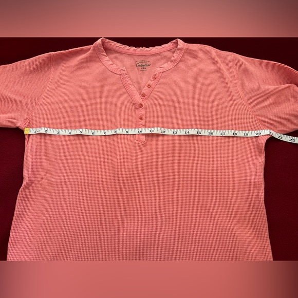 EUC Womens Pink Cabela’s Waffle Knit V Neck Long Sleeve Shirt! - Picture 4 of 7